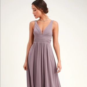 Lulu’s Leading Role Lilac Taupe Maxi Dress